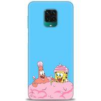 Xiaomi Redmi Note 9S Kılıf HD Baskılı Kılıf - SpongeBob + Tam Ekran Koruyucu