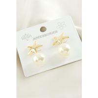 Yıldız Metal İnci Küpe