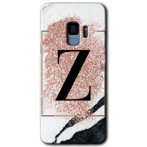 Galaxy S9 Kılıf HD Desen Baskılı Arka Kapak - Pembe Mermer Desenli Z Harfi