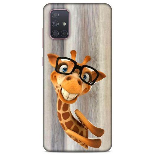 Lopard Samsung Galaxy A71 Uyumlu Kılıf GameX (43) Thin Fit Kılıf Gözlüklü Zürafa