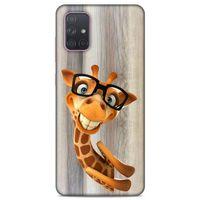 Lopard Samsung Galaxy A71 Uyumlu Kılıf GameX (43) Thin Fit Kılıf Gözlüklü Zürafa