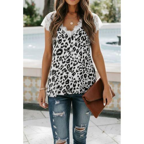 Kadın Kısa Kollu V Yakalı Dantelli Süprem Bluz