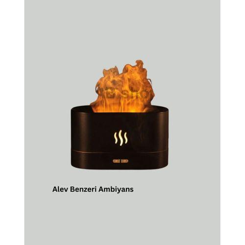 Aromatik Oda Kokusu Difüzörü Alev Tasarımlı Led Işıklı Nemlendirici