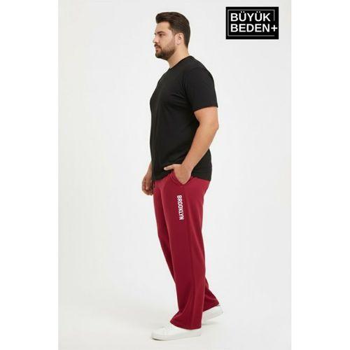 Erkek Büyük Beden BROOKLYN Baskılı Rahat Kesim Paça Reçme  ince Eşofman Altı SPR26EA952-2