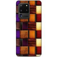 Samsung Galaxy S20 Ultra Kılıf Patchwork (44) Tough Armor Kılıf Mor Kahve