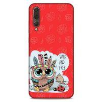 Animax Kırmızı Kızılderili Baykuş Huawei P20 Pro Kılıf Desenli Silikon