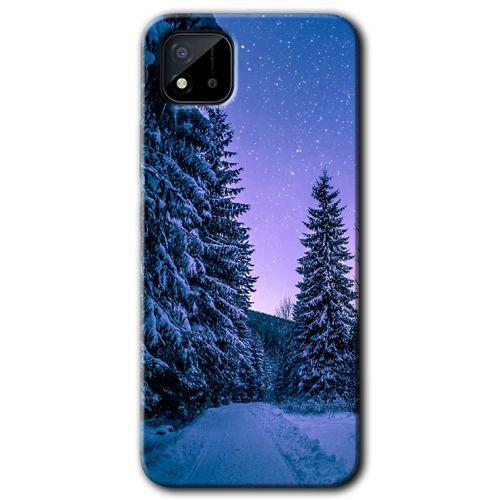 Realme C11 Kılıf Baskılı Kapak - Kış Manzarası + 5D Tam Kaplayan Cam