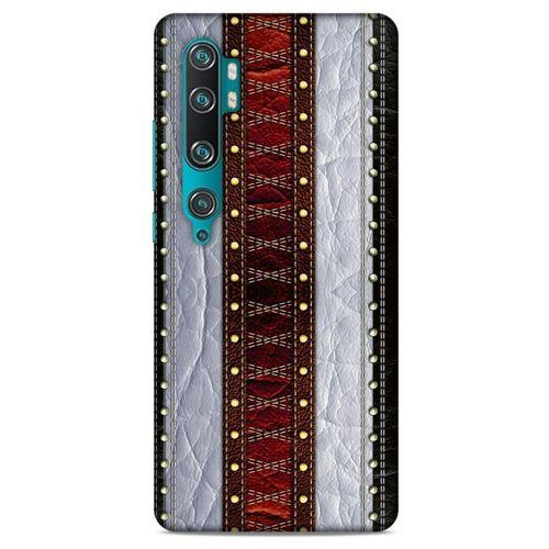 Xiaomi Mi Cc9 Pro Kılıf Patchwork (11) Tam Koruma Siyah Gri