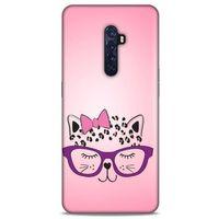 Lopard Oppo Reno 2 Uyumlu Kılıf Kediler (12) Koruyucu Silikon Kurdelalı