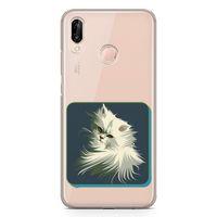 Huawei Nova 3e Kılıf Kedi Minyatur Arka Kapak Koruma Desenli Full Koruyucu