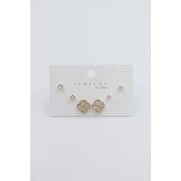 Çoklu Set Küpe - Altın