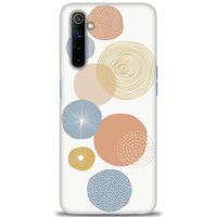 Realme 6 Kılıf HD Baskılı Kılıf - Mavi Daireler + Tam Ekran Koruyucu