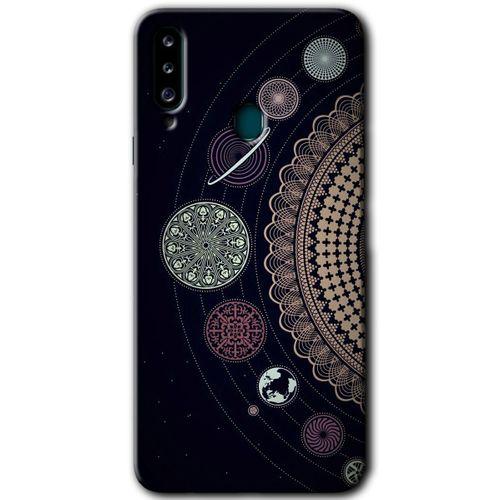 MRCİLETİSİM MRCİLETİSİM Samsung Galaxy A20s Kılıf HD Desen Baskılı Arka Kapak + Temperli Cam - Gezegen Döngüsü