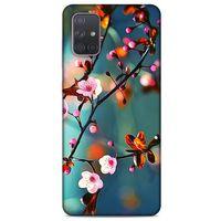 Lopard Samsung Galaxy A71 Uyumlu Kılıf Bahar (45) Liquid Air Kılıf Beyaz Pembe Çiçek