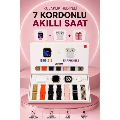 Akıllı Saat Bluetooth Kulaklık Hediyeli Bildirim Görme Sesli Görüşme Çoklu Kordon