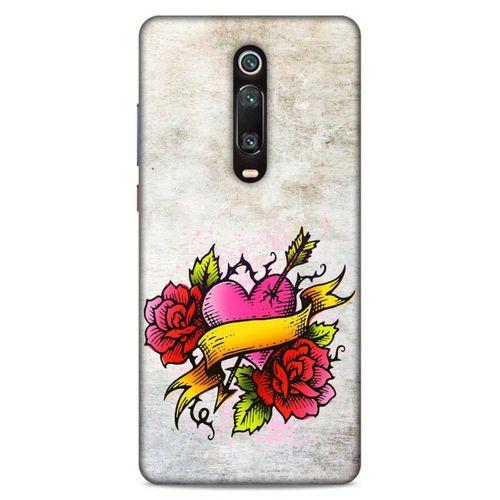 Lopard Xiaomi Redmi K20 Pro Uyumlu Kılıf Tattoo's (12) Koruyucu Silikon Gri Pembe
