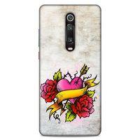 Lopard Xiaomi Redmi K20 Pro Uyumlu Kılıf Tattoo's (12) Koruyucu Silikon Gri Pembe