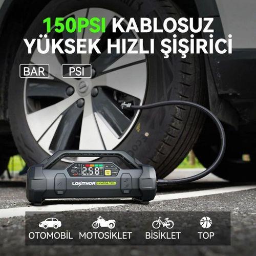 Lokithor JA3000PRO 12V 3000Amp LiFePO4 Akıllı Akü Takviye + Pompa + Powerbank + Led Lamba
