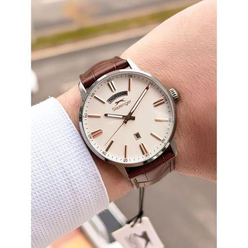 Slazenger Erkek Deri kordon Bileklik Hediyeli 2 Yıl Garantili Suya Dayanıklı Kol Saati VS.BLKT.0758