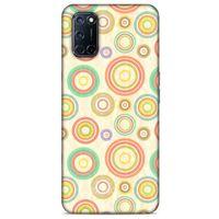 Oppo A92 Kılıf Pastel Renkler (29) Arka Koruma Kılıfı Kırmızı Yeşil