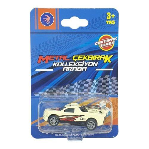 Çek Bırak Metal Küçük Arabalar 8 cm - SH40031 - Bej