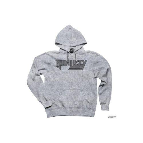 Thin Lizzy Logo Gri Kapşonlu Sweatshirt Hoodie