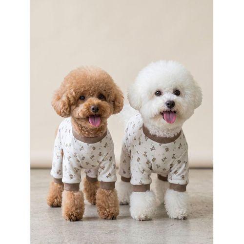 Breeds & Friends Penye Köpek Tulumu | Desenli Köpek Pijaması | Küçük Irklar İçin