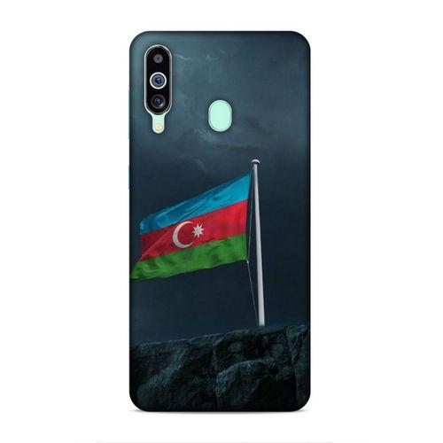Samsung Galaxy M40 Uyumlu Kılıf Azarbaijan (27) Tasarımlı Kılıf Mavi Beyaz