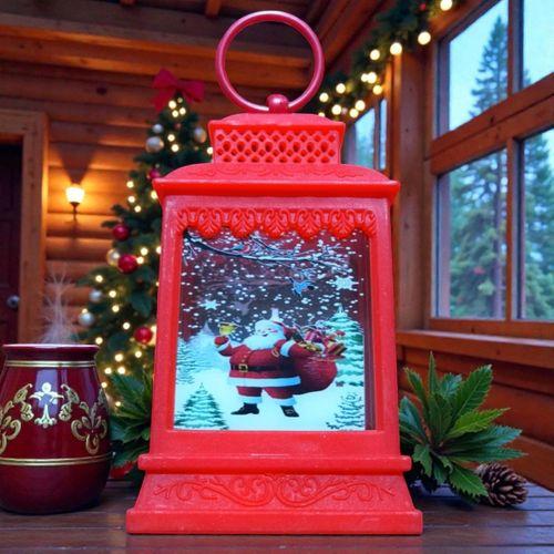 VIP KIRMIZI NOEL BABA YILBAŞI FENERİ GÜN IŞIĞI LED IŞIKLI FENER YILBAŞI HEDİYELERİ YILBAŞI SÜSLERİ