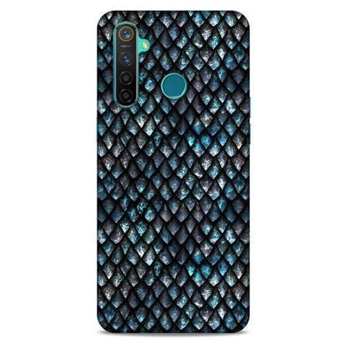 Oppo Realme 5 Pro Kılıf Dragons (10) Full Koruma Kılıfı Ejderha Skin Mavi Beyaz
