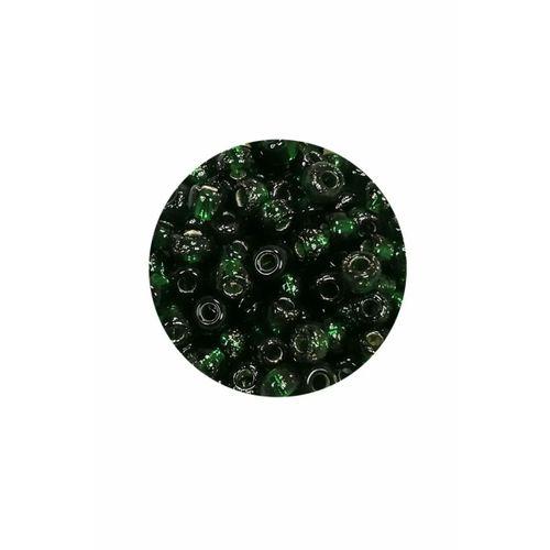 Dökme Cam Kum Boncuk Büyük Boy (6/0) 4 mm - 60 Gram - Şeffaf Koyu Yeşil - BNC136