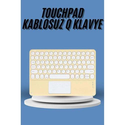 Touchpad Tüm Cihazlara Uyumlu Bluetooth Klavye Touchpad Slim Kablosuz Wifi Q Klavye