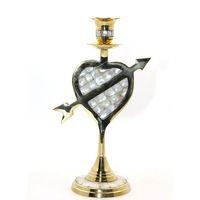 Pirinç Sedefli Tekli Şamdan 20 Cm