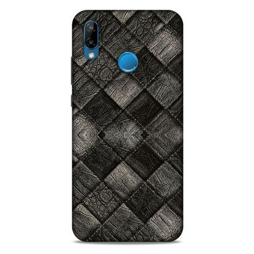 Huawei P20 Lite Kılıf Patchwork (25) Antişok Kapak Siyah Gri