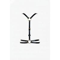 Siyah Kadın Kemer O Halka Detaylı Deri Vücut Aksesuarı - Brf1180