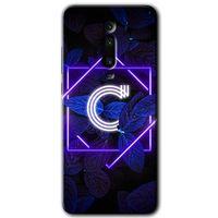 Xiaomi Mi 9T Kılıf HD Desen Baskılı Arka Kapak - Dark Neon Yaprak C Harfi + Kırılmaz Cam