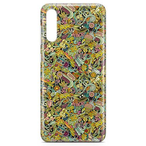 Samsung Galaxy A30s Kılıf Hippie Doodle Arka Kapak Koruma Desenli Full Koruyucu