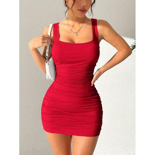 Kadın Askılı Yuvarlak Yaka Mini Kaşkorse Elbise