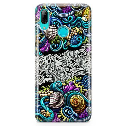 Huawei Y9 2019 Kılıf Deniz Mahsulleri Doodle Arka Kapak Koruma Desenli Full Koruyucu