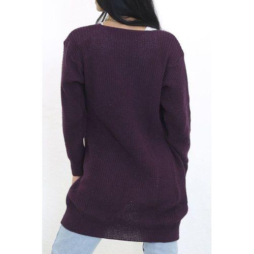 Triko Selanik Hırka Mor - 7654.1319.