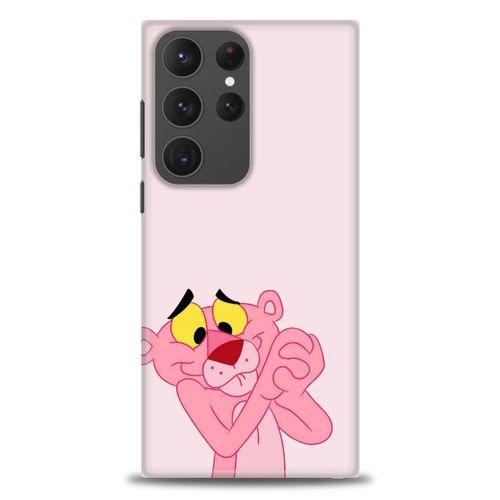 Samsung Galaxy S23 Ultra Kılıf HD Baskılı Kılıf - Pembe Panter + Tam Ekran Koruyucu