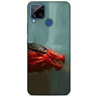 Oppo Realme C15 Kılıf Dragons (17) Tasarım Kılıf Siyah Boynuzlu Ejderha