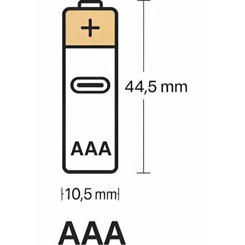 Type-c Şarjlı 800mwh 1.5v Şarj Edilebilir 2’li Aaa İnce Pil - Lityum Iyon Batarya