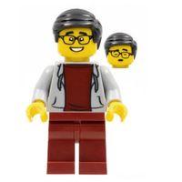 Lego Minifigür Man, Black Hair, Glasses hol274