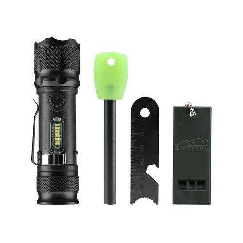 Fithome Usb El Feneri Magnezyum Çubuğu Düdük Acil Durum Atı Kamp Seti