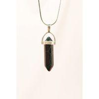 Mat Oniks Doğal Taşı Zincirli El Yapımı Tasarımlı Kolye Uç: 3,5 cm Zincir: 20 cm Kutulu