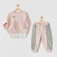 Andywawa Andywawa AC24132 Ballerina 2li Bebe Takım Pink Grey