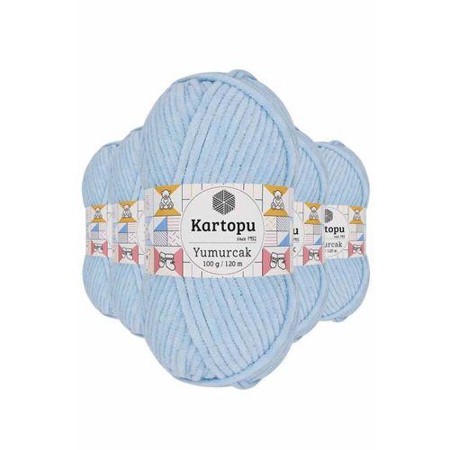 5 Adet Yumurcak Kadife El Örgü İpi Bebe Mavi K523