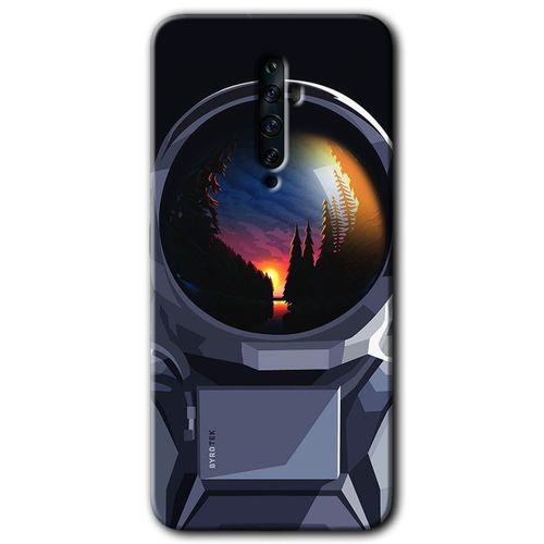 Oppo Reno 2z Kılıf HD Desen Baskılı Arka Kapak - Astronot + Kırılmaz Cam
