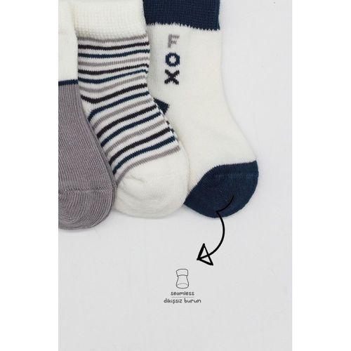 Bistyle 3'Lü Penye Soket Çorap BS10109 Gri